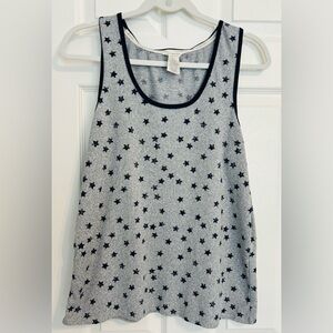 Lucky Brand Navy and Grey Star Pattern Tank Top size L
